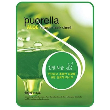Тканинна маска для обличчя Puorella Aloe Mask Sheet, з екстрактом алое вера - Pampik