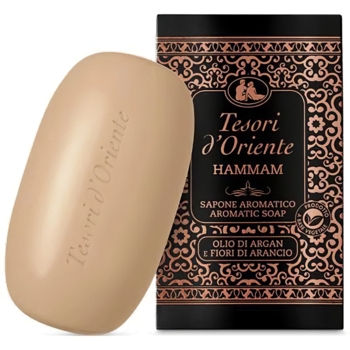 Парфюмерное твердое крем-мыло Tesori d’Oriente Хамам, масло арганы и апельсиновый цвет, 125 г - Pampik