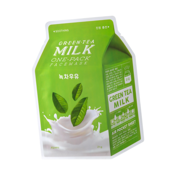 Тканинна маска A'pieu Green Tea Milk One-Pack з екстрактом зеленого чаю, 21 мл - Pampik