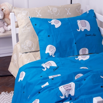 Пододеяльник на молнии MirSon Kids Time 17-0350 Slovenia, бязь, 210х143 см, голубой с белым - Pampik - 2