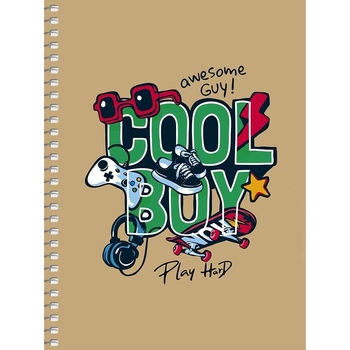 Блокнот для записів Student, В6, у клітинку, спіраль, 80 л., Соод Boy (B6-SC-080-6105K) - Pampik