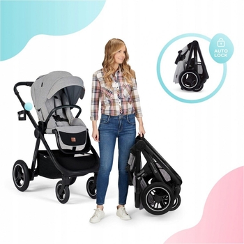 Универсальная коляска 2 в 1 Kinderkraft Everyday 2 Dark Gray Black Frame темно-серая (00-00305225) - Pampik - 8