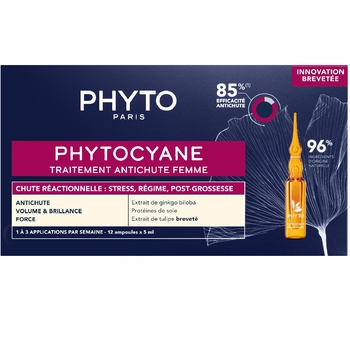Засіб проти випадання волосся Phyto Phytocyane Anti Hair Loss Reactional Treatment Women, 12 шт х 5 мл (PH1002011P4) - Pampik - 3