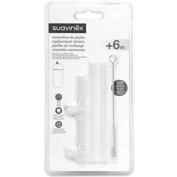 Набір змінних соломинок Suavinex, зі щіточкою, 2 шт. - Pampik