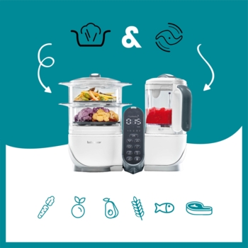 Пароварка-блендер Babymoov Nutribaby + 15 паучів для пюре, white (A001117_BF1) - Pampik - 6