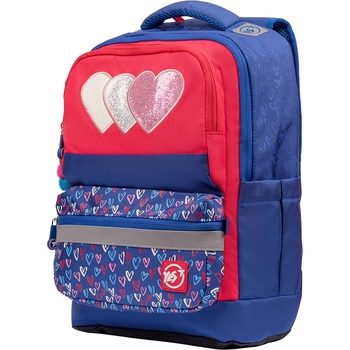 Рюкзак Yes S-30 Juno XS Heart beat, малиновый с синим (558211) - Pampik