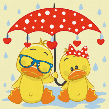 Картина за номерами ArtCraft Каченята під парасолькою 30x30 см (15544-AC) - Pampik