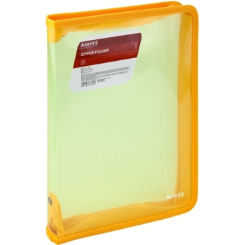 Папка об'ємна на блискавці Axent B5 прозора, жовта (1802-25-A) - Pampik