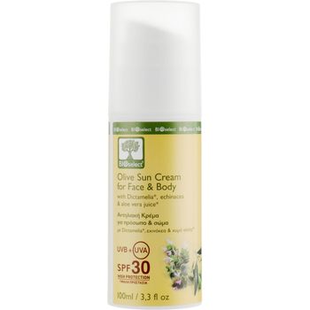 Солнцезащитное молочко для лица и тела BIOselect Olive Sun Cream for Face and Body High Protection SPF 30 100 мл - Pampik