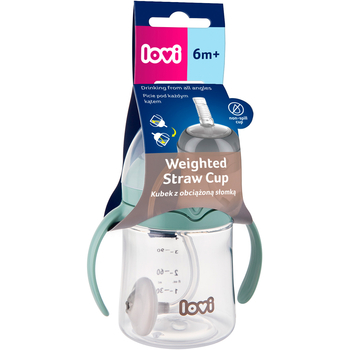 Кружка-непроливайка Lovi Моя перша кружка з трубочкою та обтяжувачем, 150 мл, зелений (35/364) - Pampik - 2