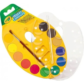 Палітра акварельних фарб Crayola, з пензликом, 12 кольорів (53-8434) - Pampik