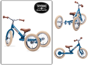 Триколісний балансуючий велосипед Trybike steel 2 в 1, синій (TBS-3-BLU-VIN) - Pampik - 5