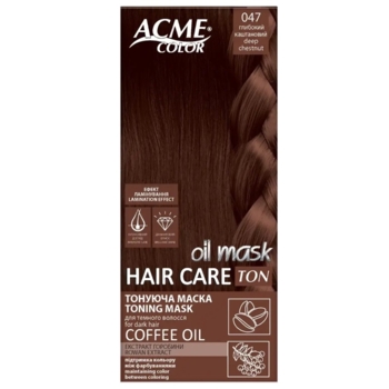 Тонуюча маска для волосся Acme Color Hair Care Ton oil mask, відтінок 047, глибокий каштановий, 30 мл - Pampik