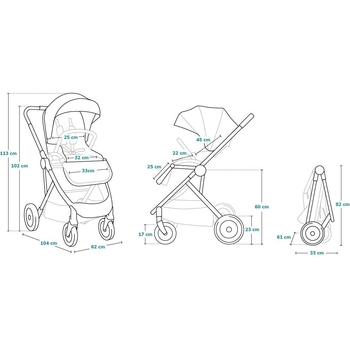 Коляска 3 в 1 Lionelo Amber Dreamin, чорна - Pampik - 14