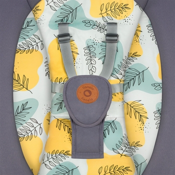 Шезлонг-гойдалка Lionelo Ralf Grey Concrete з ігровою дугою, сірий з жовтим - Pampik - 6