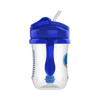 Поїльник Dr. Brown's із силіконовою трубочкою, блакитний, 270 мл - Pampik - 2