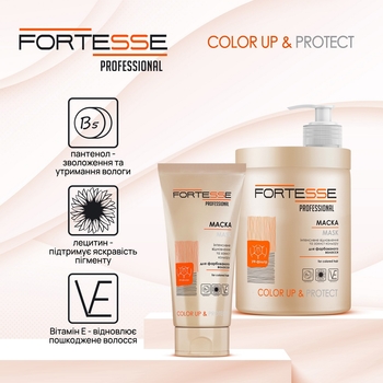 Маска Fortesse Professional Color Up & Protect Стійкість кольору, для фарбованого волосся, 200 мл - Pampik - 3