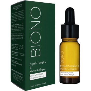 Сироватка для шкіри навколо очей та повік Biono Peptide Complex&Marine Сollagen, 10 мл (BN_SR_PCM_10) - Pampik