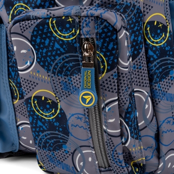 Рюкзак Yes TS-43 Smiley World, серый с голубым (559540) - Pampik - 12
