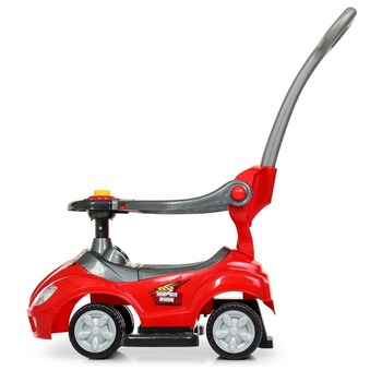 Машинка-толокар Bambi M 4205-3 2 в 1, с родительской ручкой, красная (23836) - Pampik - 3
