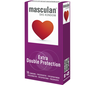 Презервативы Masculan Extra Double Protection, особенно крепкие с пузырьками, 10 шт. - Pampik