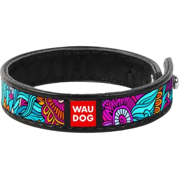 Браслет Waudog Design Літо, шкіра, M, 21-23х1,5 см, чорний - Pampik