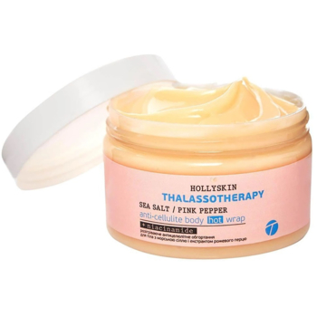 Обгортання для тіла Hollyskin Thalassotherapy Sea Salt Pink Pepper Anti-cellulite Body Hot Wrap антицелюлітне зігрівальне 250 мл - Pampik