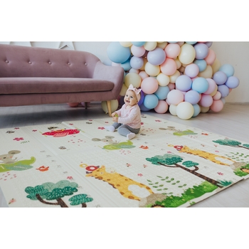 Дитячий термокилимок Poppet Веселкові єдинороги та Зоольотчики двосторонній складний 150х180x1 см (PP013-150) - Pampik - 9