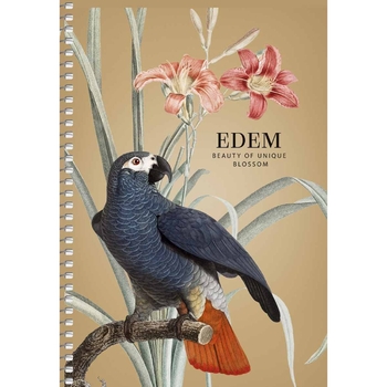 Тетрадь для записей Student А5, в клеточку, спираль, 96л., Лилия и попугай (A5-SC-096-6103K) - Pampik