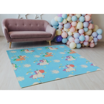 Дитячий термокилимок Poppet Веселкові єдинороги та Зоольотчики двосторонній складний 150х180x1 см (PP013-150) - Pampik - 8