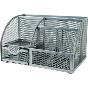 Підставка-органайзер для канцелярських приладів Axent 6 відділень 22x14x13 см срібляста (2125-03-A) - Pampik