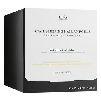Сироватка для волосся La'dor Snail Sleeping Hair Ampoule, 400 мл (20 шт. по 20 мл) - Pampik - 2