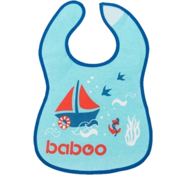 Нагрудник хлопчатобумажный Baboo Marine, 3+ мес., синий (11-011) - Pampik