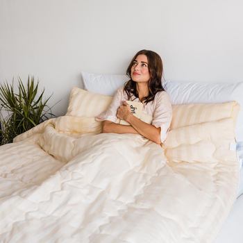 Ковдра антиалергенна MirSon Carmela Hand Made EcoSilk №1304, літня, 110x140 см, жовто-біла (237053959) - Pampik - 7