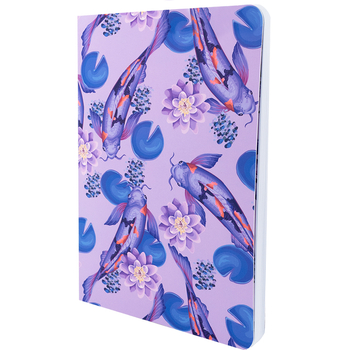 Книга записная Axent Fish A5 в клеточку 80 листов сиренево-синяя (8700-3-A) - Pampik - 2