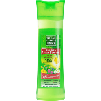 Шампунь Чистая Линия Сила 5 трав, для всех типов волос, 400 мл - Pampik