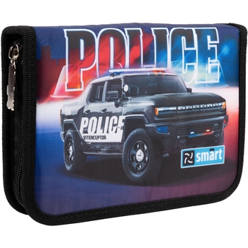 Пенал жесткий Smart HP-02 Police, 13х21х3 см, синий с черным (533290) - Pampik