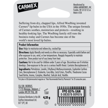 Бальзам для губ у стіку Carmex зі смаком суниці,4.25 г - Pampik - 4