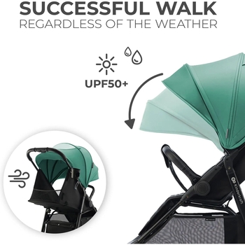 Прогулочная коляска Kinderkraft Rine Juicy Green зеленый (00-00305206) - Pampik - 8