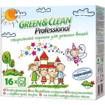 Порошок пральний для дитячих речей Green & Clean Professional, 1,2 кг - Pampik