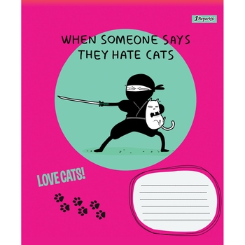 Набор тетрадей общих 1 Вересня Love Cats, A5, в линию, 48 листов, 10 шт. (766027) - Pampik - 3