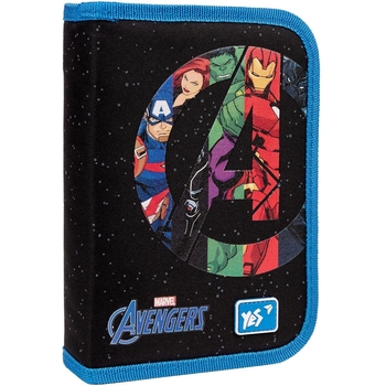 Пенал жесткий Yes HP-04 Marvel Avengers, 13х21х4 см, черный с синим (533147) - Pampik