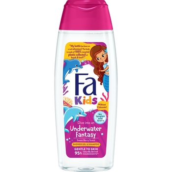 Набір Kids Girl: Шампунь-бальзам Schauma Kids з соком малини 250 мл + Гель-шампунь для душу Fa Kids Underwater Fantasy 250 мл - Pampik - 3