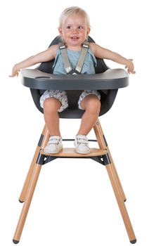 Уценка. Стул для кормления Childhome Evolu 2 с бампером антрацит (CHEVOCHNA) - Pampik - 13