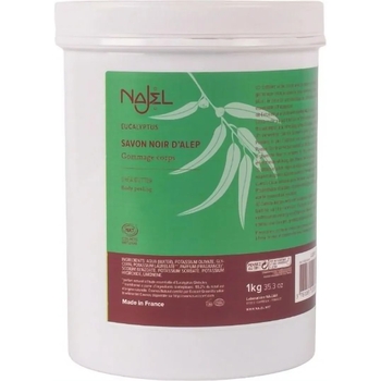 Черное алеппское мыло с эвкалиптом Najel Aleppo Black Soap Body Peeling 1 кг - Pampik