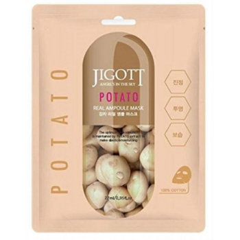 Тканинна маска для обличчя Jigott Potato Real Ampoule Mask Картопля 27 мл - Pampik