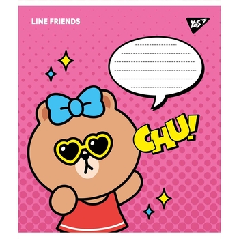 Зошит загальний Yes Line Friends, А5, в косу лінію, 12 аркушів (766308) - Pampik - 4