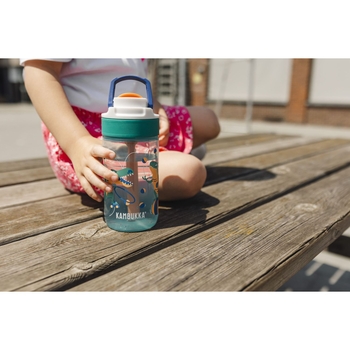 Пляшка для води дитяча Kambukka Lagoon Kids Juggling Dino, 400 мл, світло-зелена (11-04047) - Pampik - 8