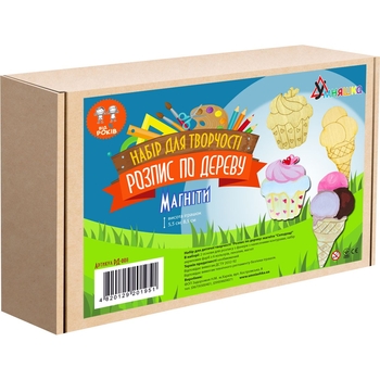 Набор для творчества Умняшка роспись по дереву, магниты-сладости (РД-008) - Pampik