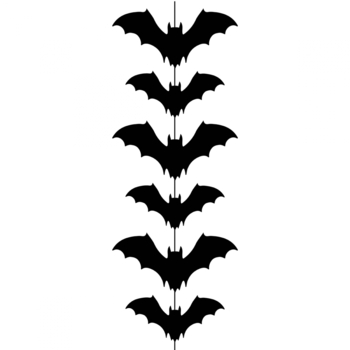 Гирлянда бумажная фигурная Yes! Fun Halloween Летучая мышь вертикальная, 3 м (973644) - Pampik